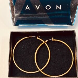 Avon Shimmering Gold Hoop Earrings